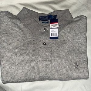 Brand New Polo by Ralph Lauren Collared Short Sleeve Sz XXL. Grey on Grey